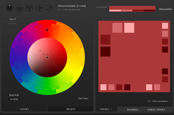 Создание цветовой схемы онлайн с сервисом Paletton