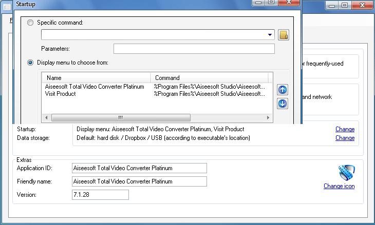 Спиок файлов в созданной портативной версии программы