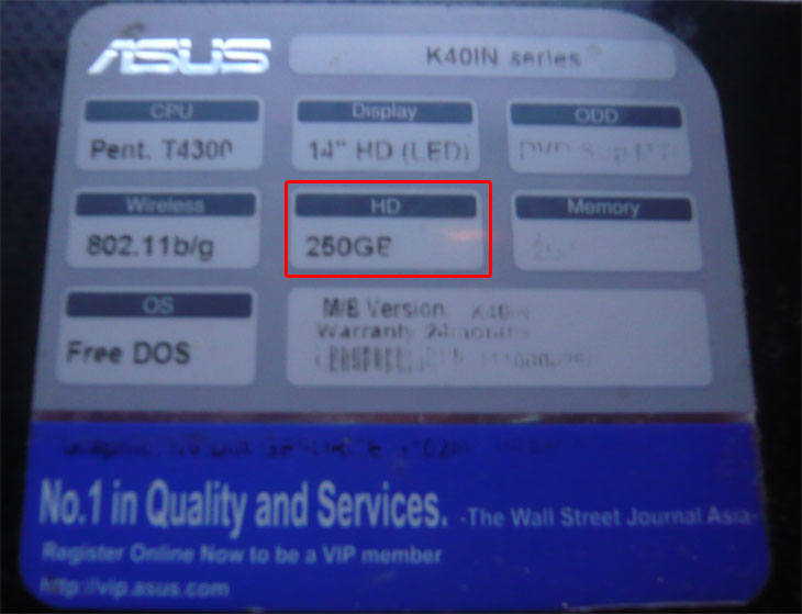 ASUS K40 250GB