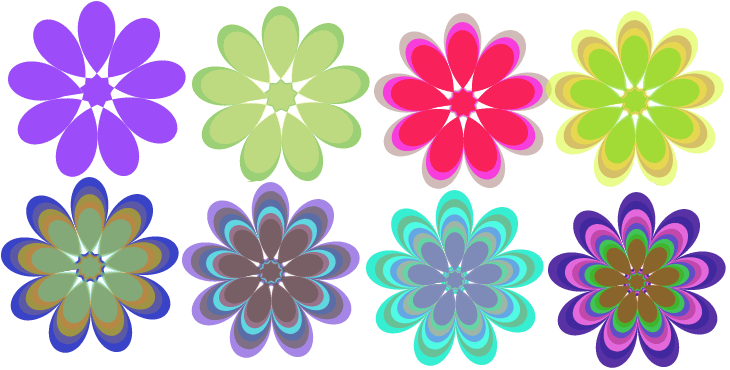 Цветки различного уровня цвета